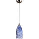 Verona 1 Light 5 inch Satin Nickel Multi Pendant Ceiling Light in Starburst Blue Glass, Incandescent, Configurable