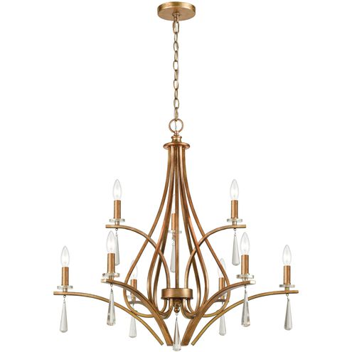Katania 9 Light 30 inch Antique Gold Chandelier Ceiling Light