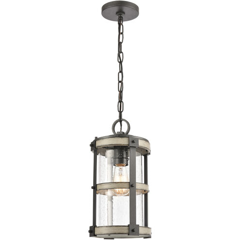 Crenshaw 1 Light 8 inch Anvil Iron with Distressed Antiqued Gray Outdoor Pendant