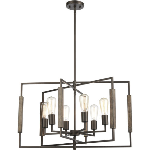 Zinger 6 Light 28 inch Oil Rubbed Bronze with Aspen Chandelier Ceiling Light