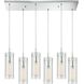 Swirl 6 Light 32 inch Polished Chrome Mini Pendant Ceiling Light