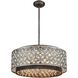 Rosslyn 6 Light 22 inch Weathered Zinc with Matte Silver Chandelier Ceiling Light