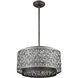 Rosslyn 5 Light 17 inch Weathered Zinc with Matte Silver Chandelier Ceiling Light