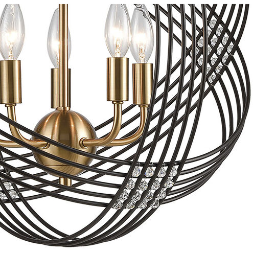 Concentric 5 Light 19 inch Oil Rubbed Bronze with Satin Brass Chandelier Ceiling Light