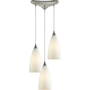 Vesta 3 Light 10 inch Satin Nickel Mini Pendant Ceiling Light