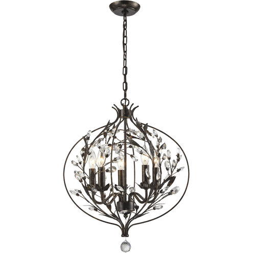 Circeo 5 Light 20 inch Deep Rust Chandelier Ceiling Light