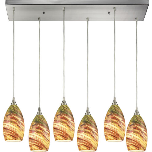 Collanino 6 Light 32 inch Satin Nickel Multi Pendant Ceiling Light, Configurable