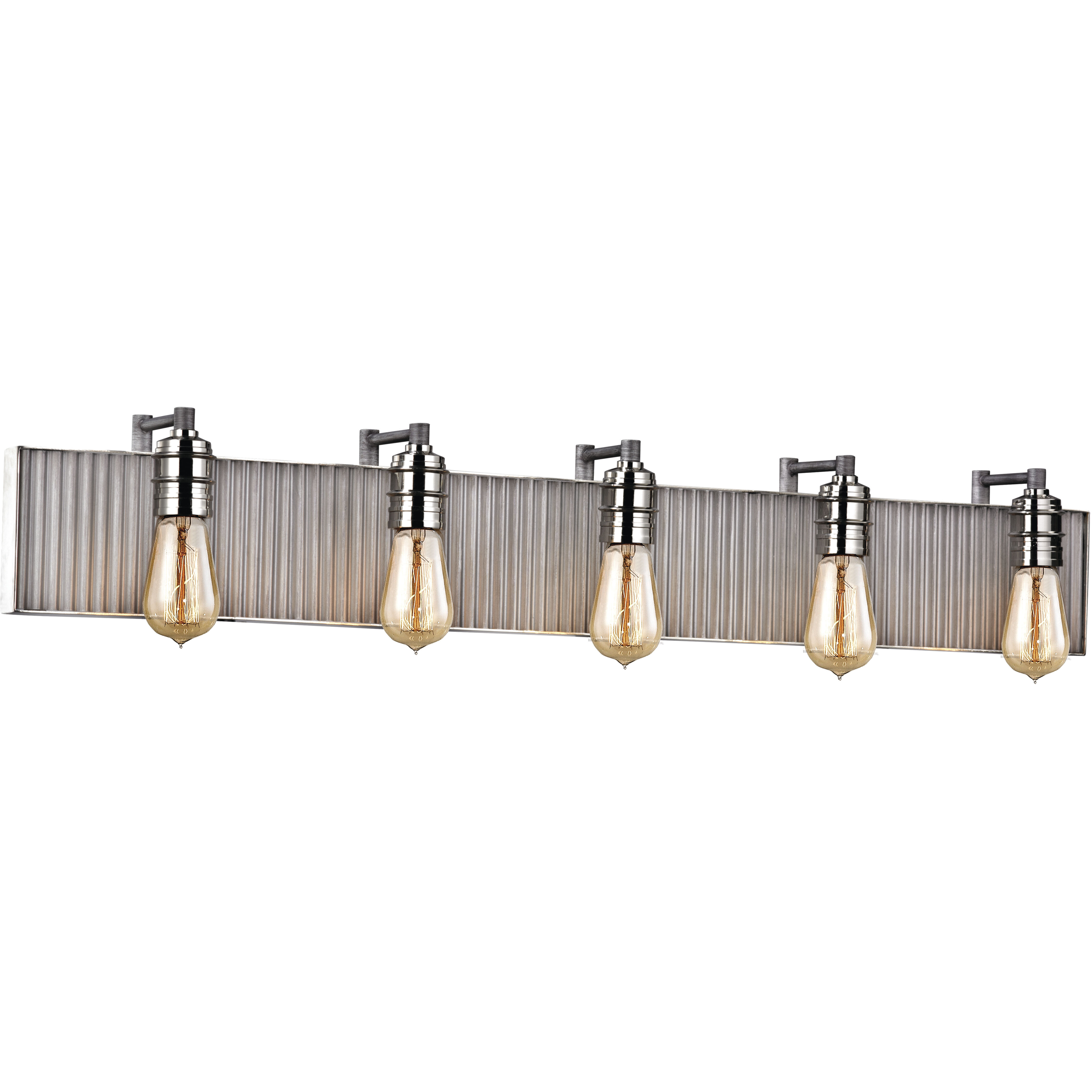 Corrugated metal light fixture top