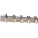 Corrugated Steel 5 Light 40 inch Polished Nickel with Weathered Zinc Vanity Light Wall Light