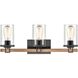 Holdfast 3 Light 22 inch Charcoal with Beechwood Vanity Light Wall Light