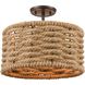 Weaverton 2 Light 15 inch Oil Rubbed Bronze Semi Flush Mount Ceiling Light