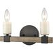 Stone Manor 2 Light 12 inch Matte Black with Aspen Vanity Light Wall Light