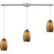 Tidewaters 3 Light 36 inch Satin Nickel Multi Pendant Ceiling Light in Linear with Recessed Adapter, Configurable