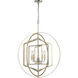 Geosphere 5 Light 27 inch Polished Nickel with Parisian Gold Leaf Chandelier Ceiling Light