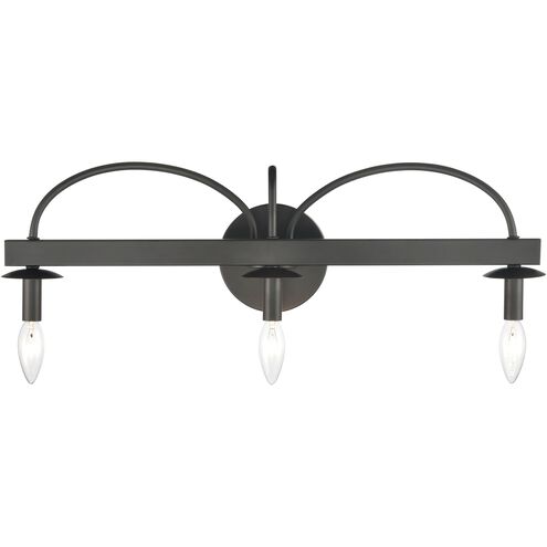 Williamson 3 Light 24 inch Black Vanity Light Wall Light