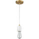 Socketholder 1 Light 2 inch Antique Gold Leaf Mini Pendant Ceiling Light