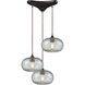 Volace 3 Light 12 inch Oil Rubbed Bronze Mini Pendant Ceiling Light