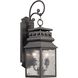 Forged Lancaster 2 Light 22 inch Charcoal with Clear Outdoor Wall Sconce