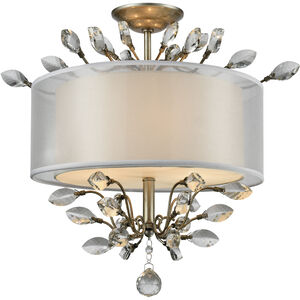 Asbury 3 Light 19 inch Aged Silver Semi Flush Mount Ceiling Light in Incandescent