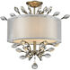 Asbury 3 Light 19 inch Aged Silver Semi Flush Mount Ceiling Light in Incandescent