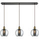 Bremington 3 Light 36 inch Oil Rubbed Bronze with Tarnished Brass Multi Pendant Ceiling Light, Configurable