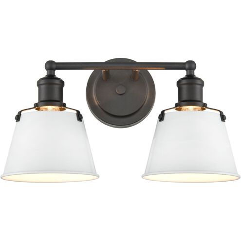 Holgate 2 Light 15 inch Charcoal with Enamel White Vanity Light Wall Light
