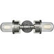 Briggs 2 Light 21 inch Weathered Zinc with Satin Nickel Linear Chandelier Ceiling Light