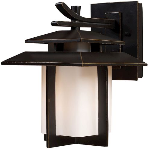 Kanso 1 Light 11 inch Aged Bronze Outdoor Wall Sconce in Incandescent