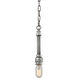Cast Iron Pipe 1 Light 2 inch Weathered Zinc with Silver Mini Pendant Ceiling Light