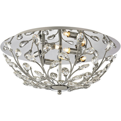 Crystique 4 Light 17 inch Polished Chrome Flush Mount Ceiling Light