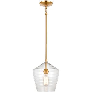 Konis 1 Light 10 inch Satin Brass Mini Pendant Ceiling Light