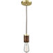 Socketholder 1 Light 2 inch Satin Brass Mini Pendant Ceiling Light