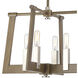Axis 8 Light 36 inch Light Wood with Satin Nickel Island Light Ceiling Light