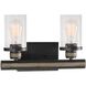 Beaufort 2 Light 14 inch Anvil Iron with Distressed Antiqued Gray Vanity Light Wall Light