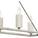 White Stone 8 Light 48 inch Polished Nickel with Sunbleached Oak Linear Chandelier Ceiling Light