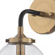 Boudreaux 1 Light 33 inch Antique Gold with Matte Black and Clear Sconce Wall Light