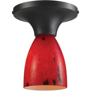Celina 1 Light 7 inch Dark Rust with Red Semi Flush Mount Ceiling Light in Fire Red