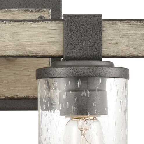 Crenshaw 2 Light 15 inch Anvil Iron with Distressed Antiqued Gray Vanity Light Wall Light