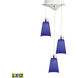 Coppa LED 11 inch Chrome Mini Pendant Ceiling Light in Blue