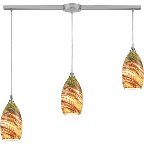 Collanino 3 Light 38 inch Satin Nickel Multi Pendant Ceiling Light, Configurable