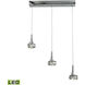 Alea LED 19 inch Polished Chrome with Clear Pendant Ceiling Light