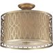Estonia 3 Light 16 inch Aged Silver Semi Flush Mount Ceiling Light