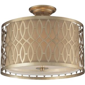 Estonia 3 Light 16 inch Aged Silver Semi Flush Mount Ceiling Light