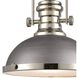 Chadwick 1 Light 13 inch Weathered Zinc with Polished Nickel Pendant Ceiling Light