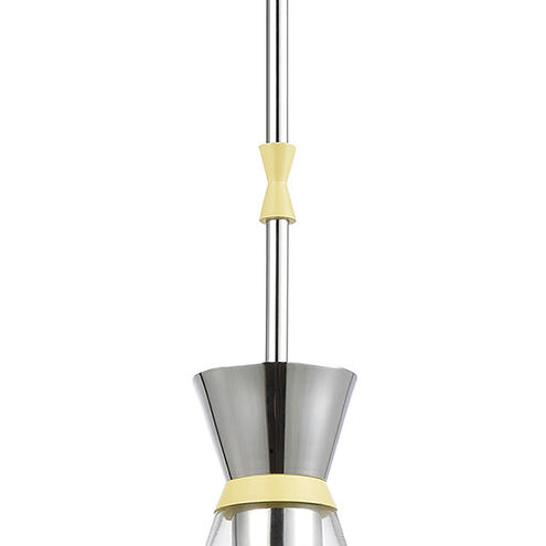 Modley 1 Light 6 inch Polished Chrome with Yellow Mini Pendant Ceiling Light