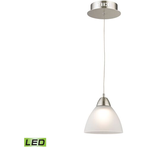 Piatto 1 Light 6 inch Satin Nickel with White Mini Pendant Ceiling Light in White Opal