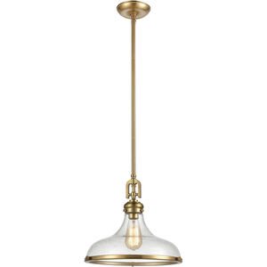 Rutherford 1 Light 15 inch Satin Brass Pendant Ceiling Light