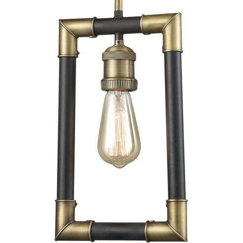 Lisbon 1 Light 8 inch Classic Brass with Oil Rubbed Bronze Mini Pendant Ceiling Light