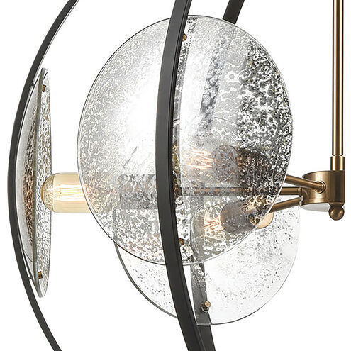 Oriah 6 Light 28 inch Matte Black with Satin Brass Chandelier Ceiling Light