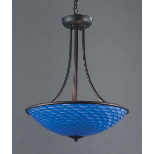 Arco Baleno 3 Light Dark Rust with Blue Pendant Ceiling Light